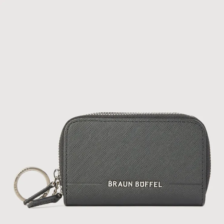 Braun Büffel Coin Holders>CRAIG COIN HOLDER WITH KEY RING