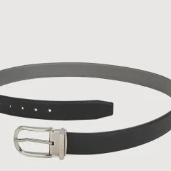 Braun Büffel Belt | Wallets & Small Leather Goods>FINE GRAIN PRINTED LEATHER BELT WITH GUN IN SATIN FINISH ALLOY NEEDLE BUCKLE