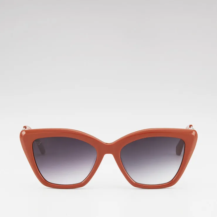 Women Braun Büffel Accessories | Eyewear>MELIA CAT-EYE FRAME ACETATE SUNGLASSES IN BROWN WITH GRADIENT GREY LENS