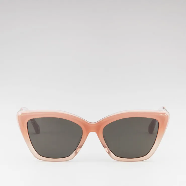 Women Braun Büffel Accessories | Eyewear>MELIA CAT-EYE FRAME ACETATE SUNGLASSES IN GRADIENT BROWN PINK WITH GREY LENS