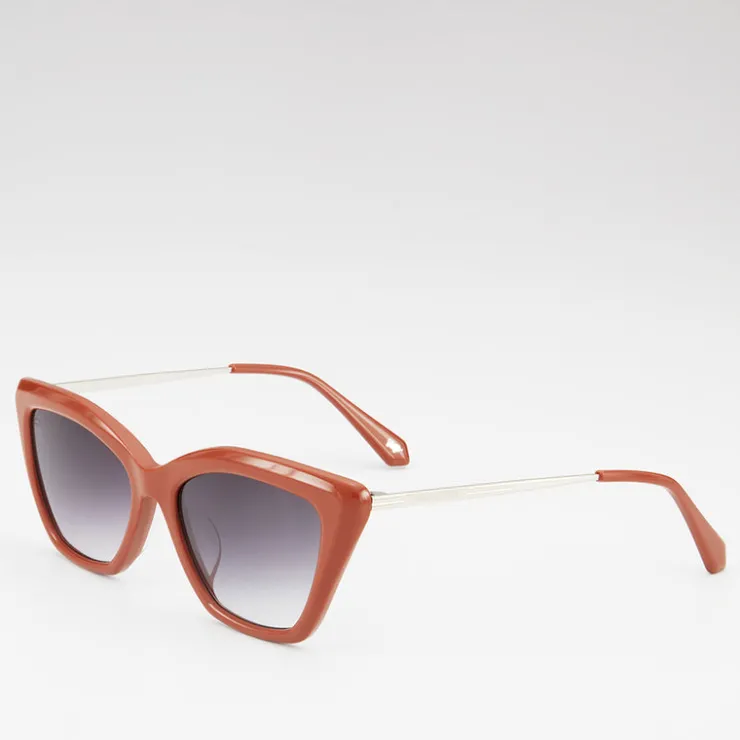 Women Braun Büffel Accessories | Eyewear>MELIA CAT-EYE FRAME ACETATE SUNGLASSES IN BROWN WITH GRADIENT GREY LENS