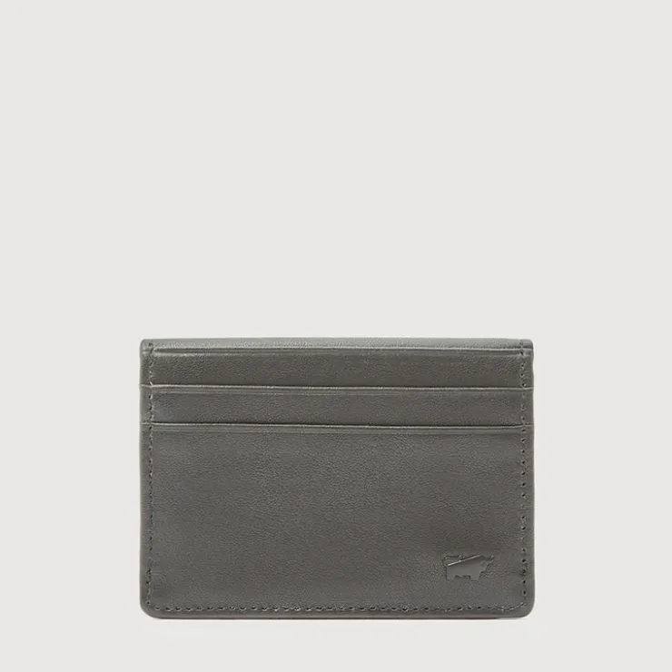 Braun Büffel Coin Holders>OMBRE COIN HOLDER WITH EXTERNAL CARD SLOTS