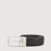 Braun Büffel Belt | Accessories>REVERSIBLE SAFFIANO PRINTED LEATHER BELT NICKEL SATIN FINISH ON STAINLESS STEEL NEEDLE BUCKLE