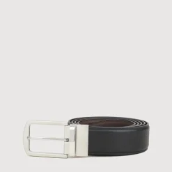 Braun Büffel Belt | Accessories>REVERSIBLE SAFFIANO PRINTED LEATHER BELT NICKEL SATIN FINISH ON STAINLESS STEEL NEEDLE BUCKLE