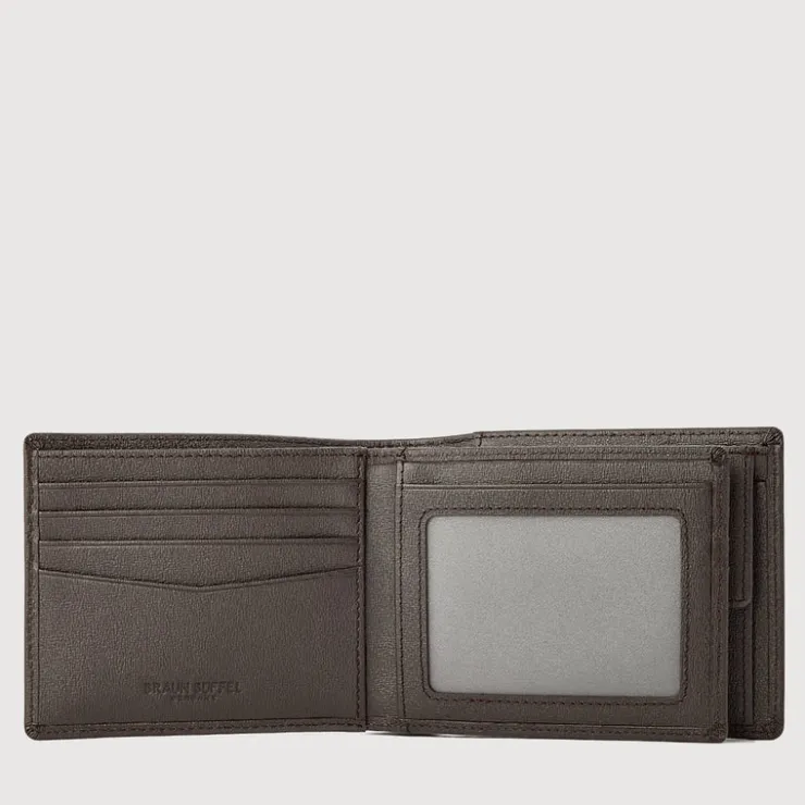 Braun Büffel Compact Wallets>SEISMIC CENTRE FLAP WALLET WITH COIN COMPARTMENT