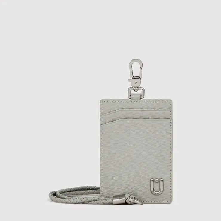 Braun Büffel Lanyards | Wallets & Small Leather Goods>SLATE WEAVED LANYARD WITH PASSHOLDER