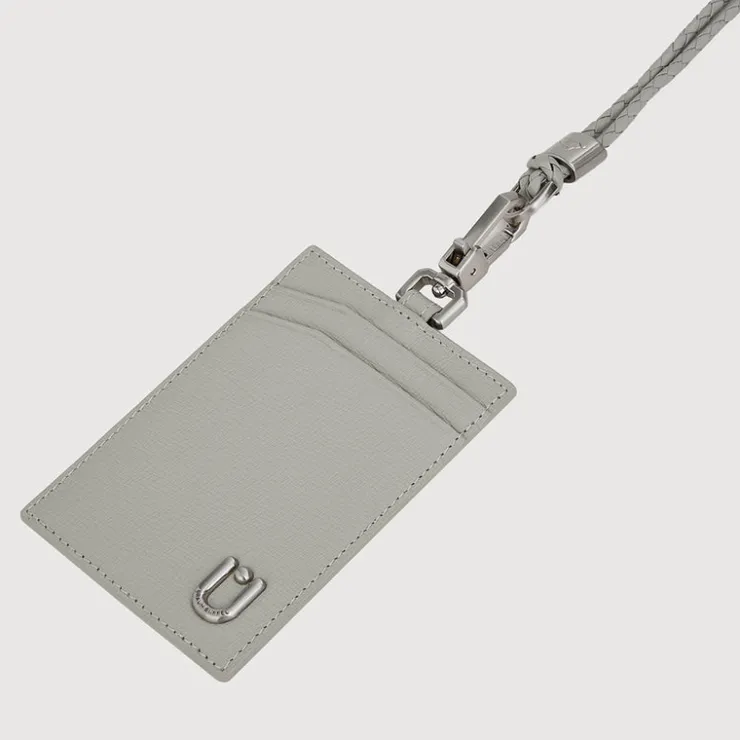 Braun Büffel Lanyards | Wallets & Small Leather Goods>SLATE WEAVED LANYARD WITH PASSHOLDER